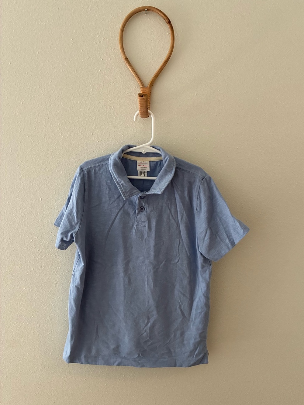 Hanna Andersson Kids Soft Knit Polo in Light Blue